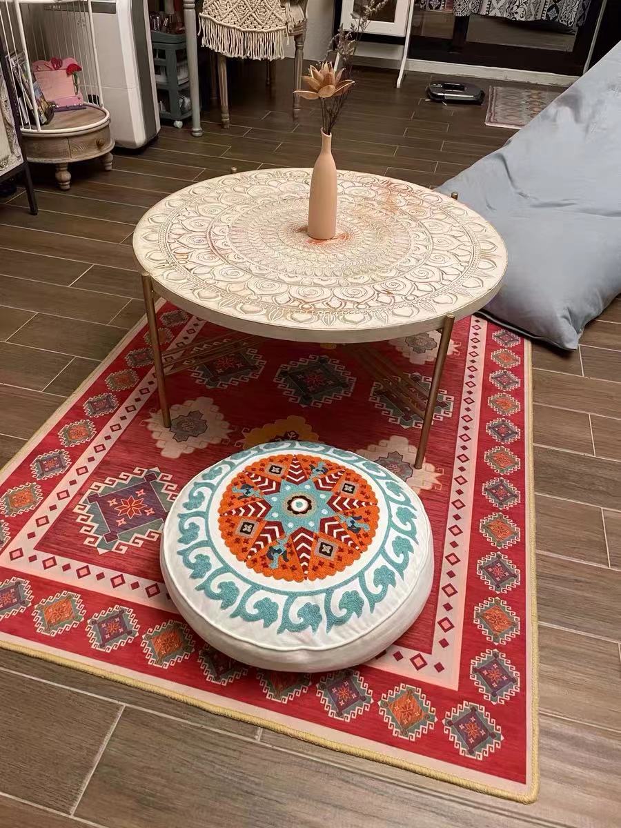 Moroccan Engraved Wood Coffee Table - 4 Seasons Home Gadgets