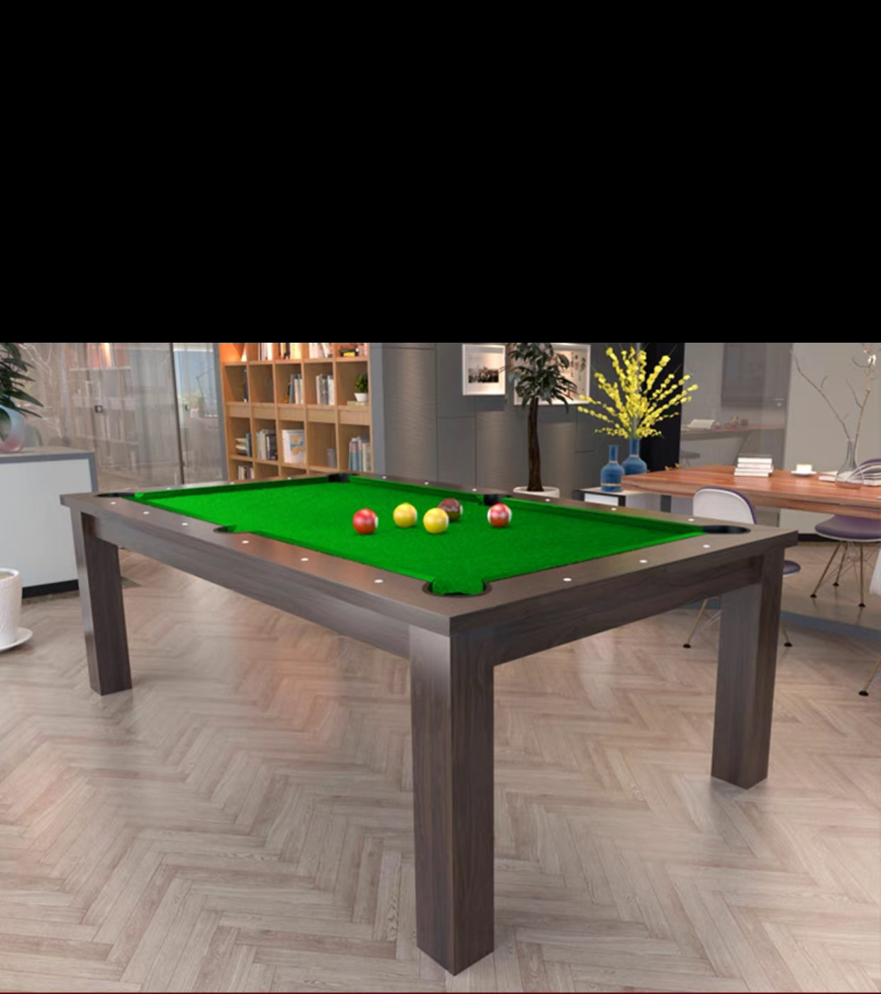 Solid Wood 7Ft Pool Table Dining Table - 4 Seasons Home Gadgets