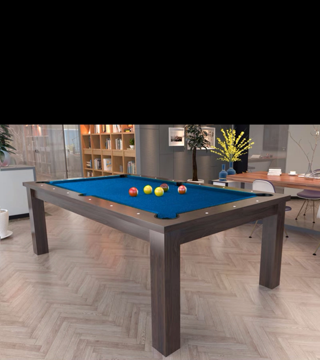 Solid Wood 7Ft Pool Table Dining Table - 4 Seasons Home Gadgets