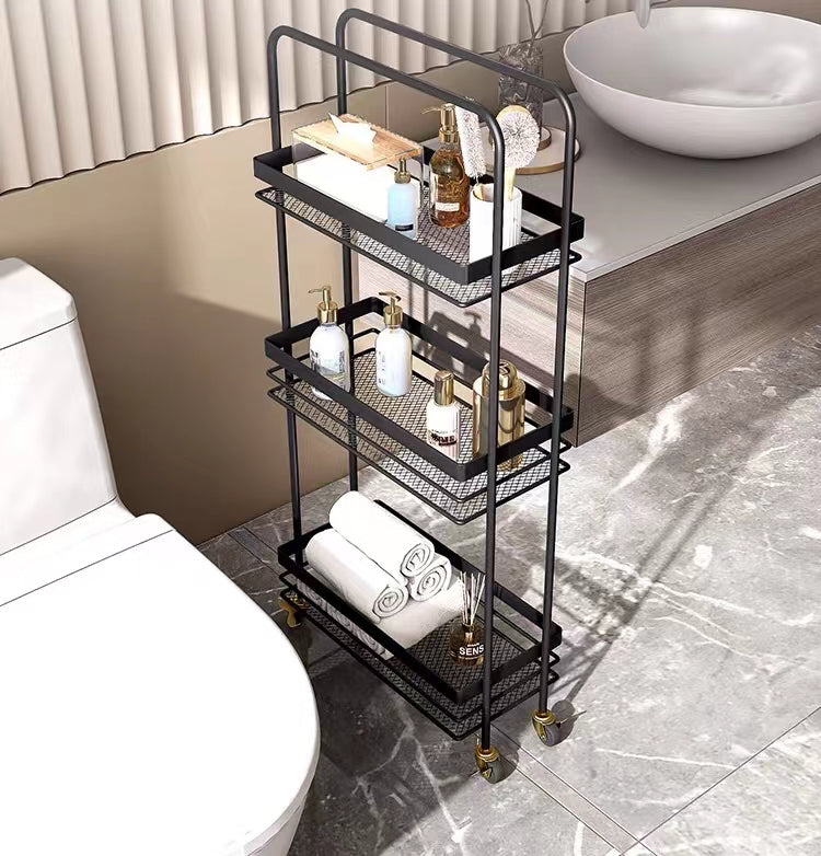 Narrow Shelving Unit Tower With 3 Baskets - 4 Seasons Home Gadgets