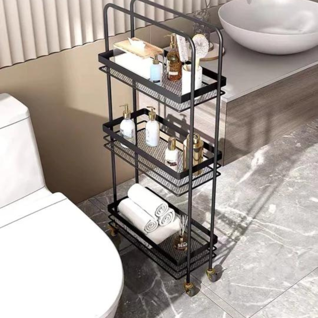 Narrow Shelving Unit Tower With 3 Baskets - 4 Seasons Home Gadgets