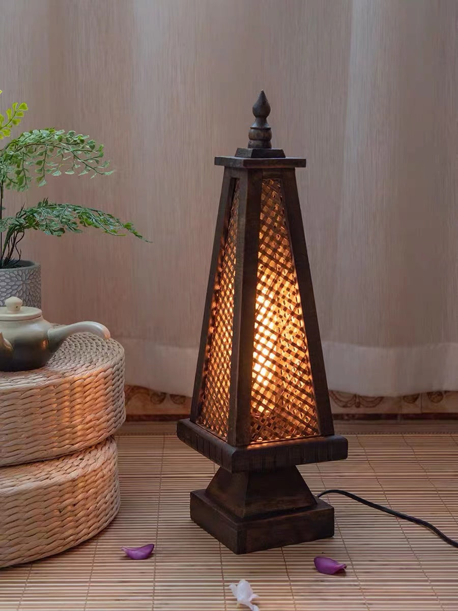 Natural Rattan Mesh Table Lamp - 4 Seasons Home Gadgets