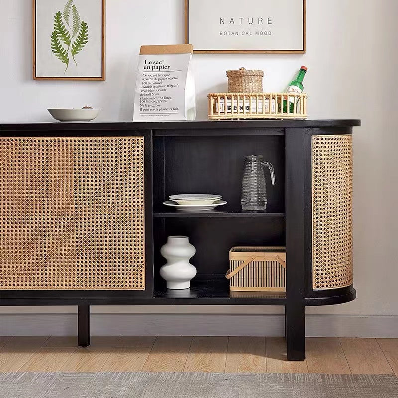 Nethe Mesh Wide Wood Sideboard - 4 Seasons Home Gadgets