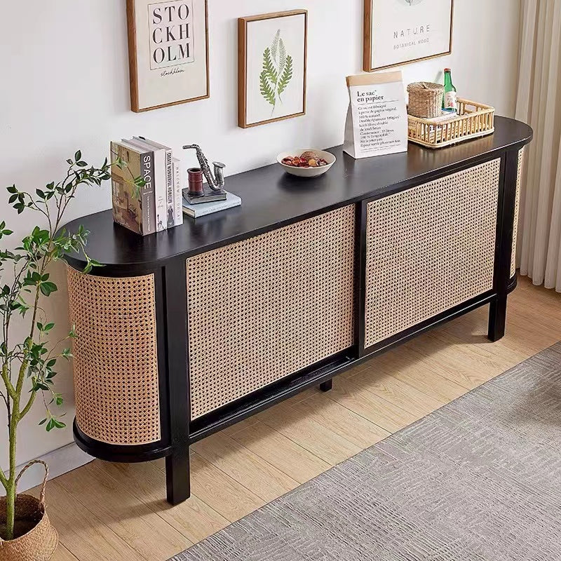 Nethe Mesh Wide Wood Sideboard - 4 Seasons Home Gadgets