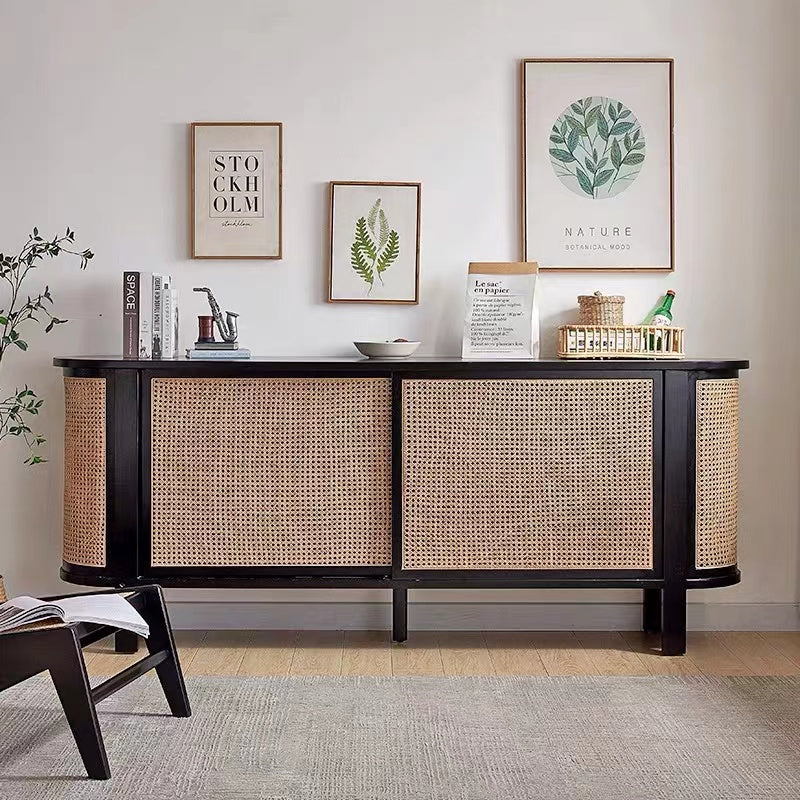 Nethe Mesh Wide Wood Sideboard - 4 Seasons Home Gadgets