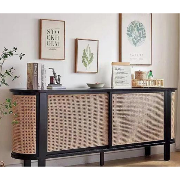 Nethe Mesh Wide Wood Sideboard - 4 Seasons Home Gadgets