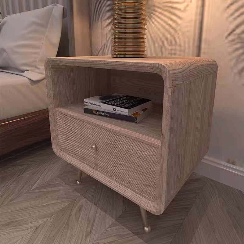 Nico Pine Wood Drawer Nightstand - 4 Seasons Home Gadgets