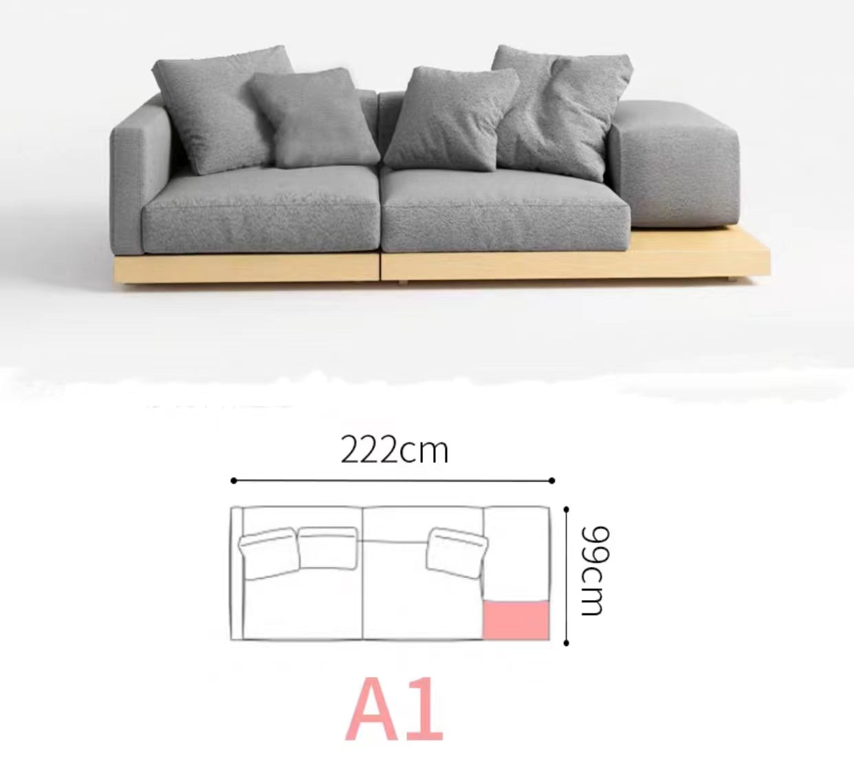 Niemi Wide Sectional Sofa - 4 Seasons Home Gadgets