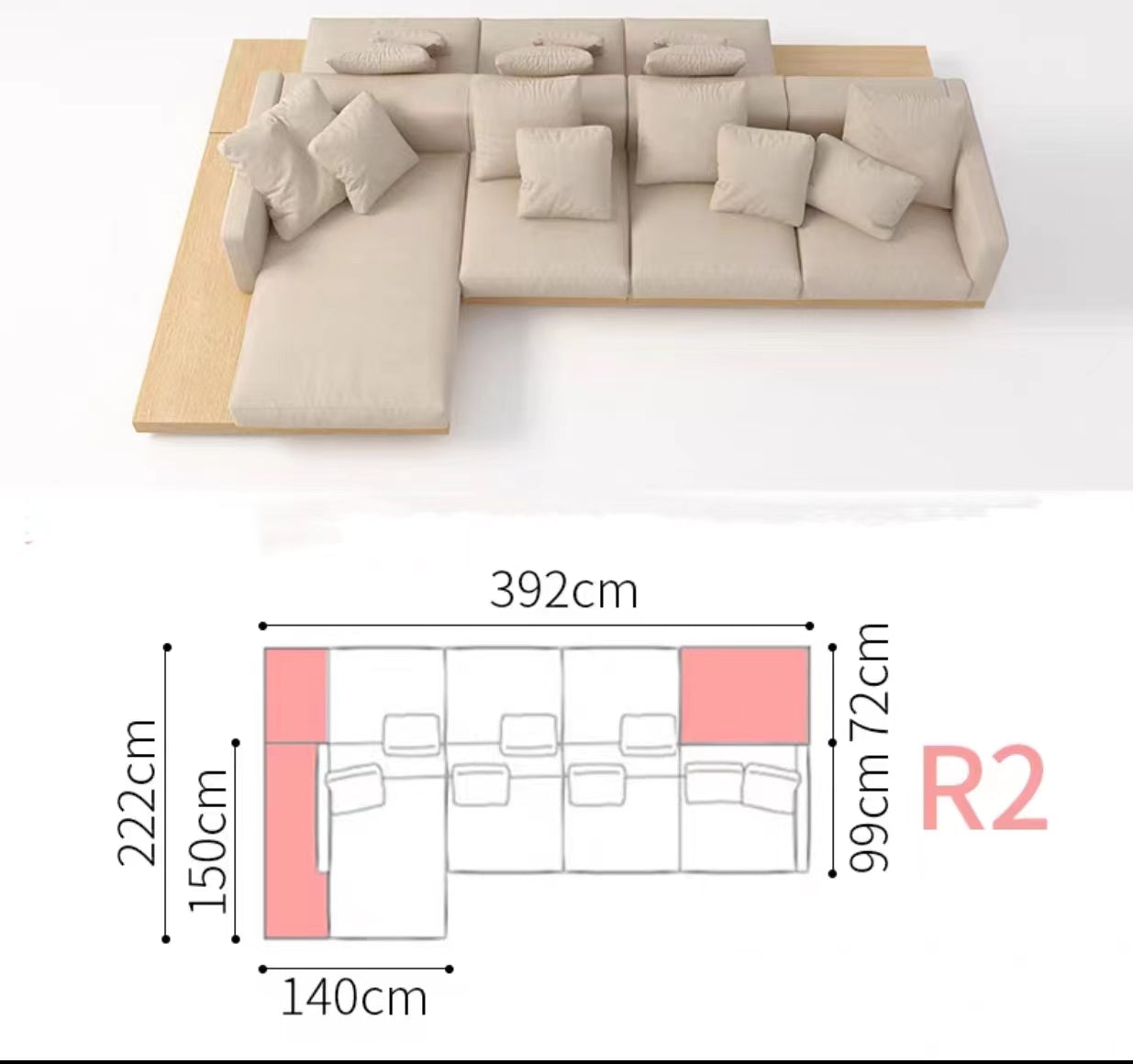 Niemi Wide Sectional Sofa - 4 Seasons Home Gadgets