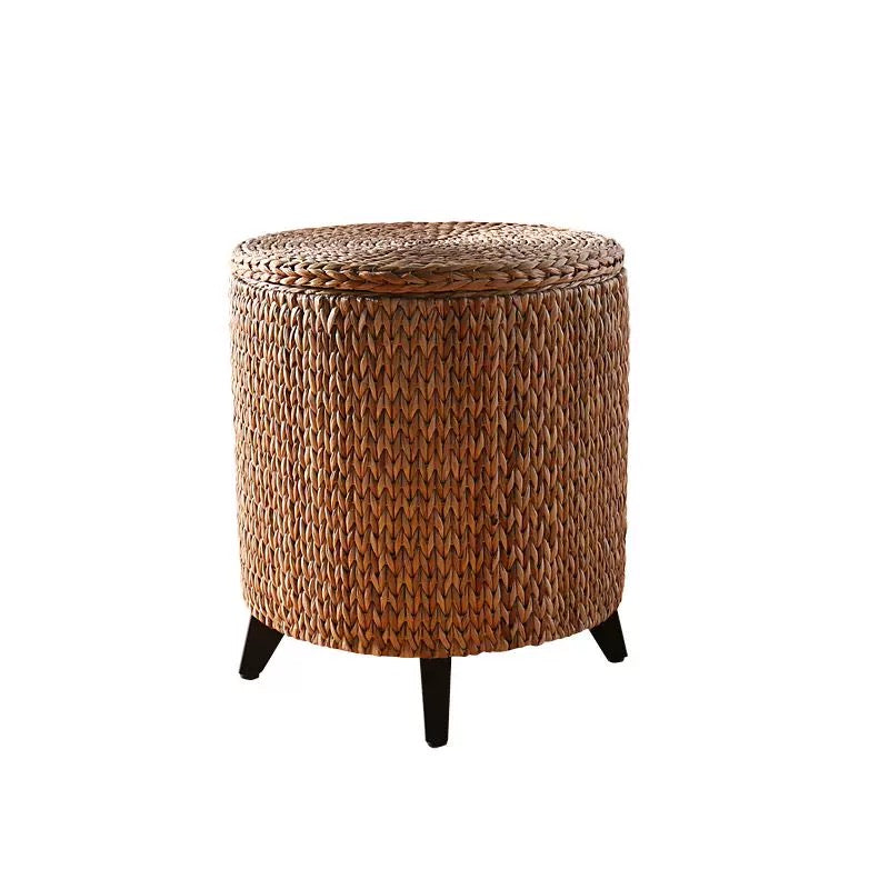 Nikhil Round Storage Ottoman - 4 Seasons Home Gadgets