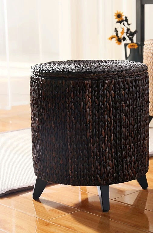 Nikhil Round Storage Ottoman - 4 Seasons Home Gadgets