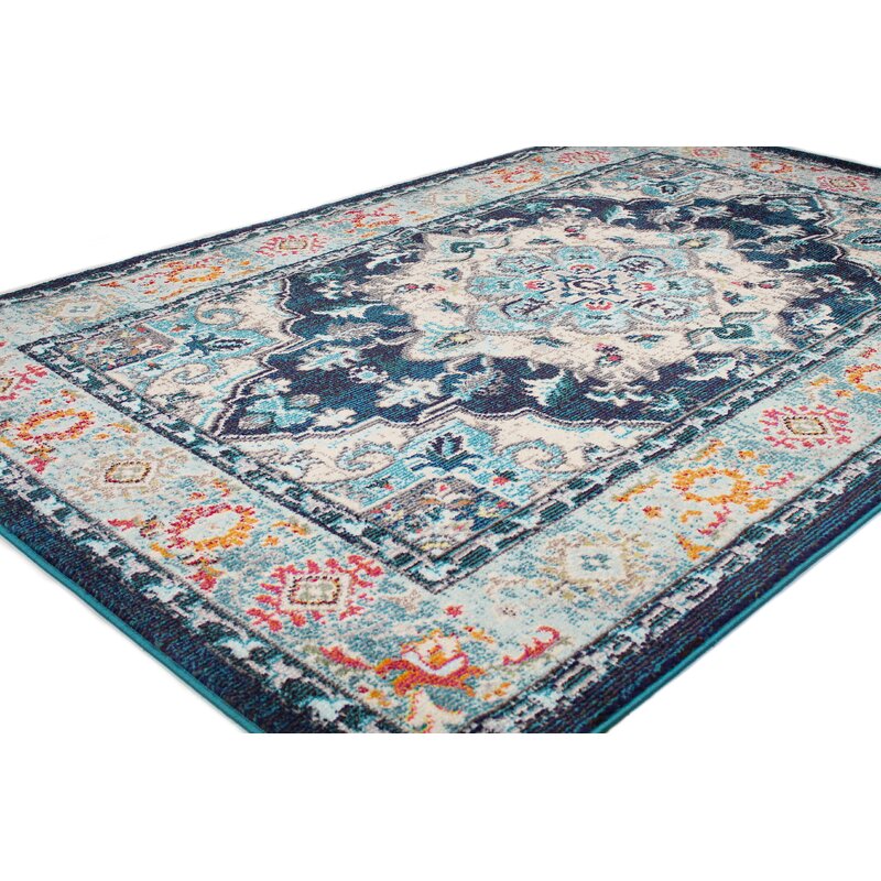 Oriental Blue Beige Orange Area Rug - 4 Seasons Home Gadgets