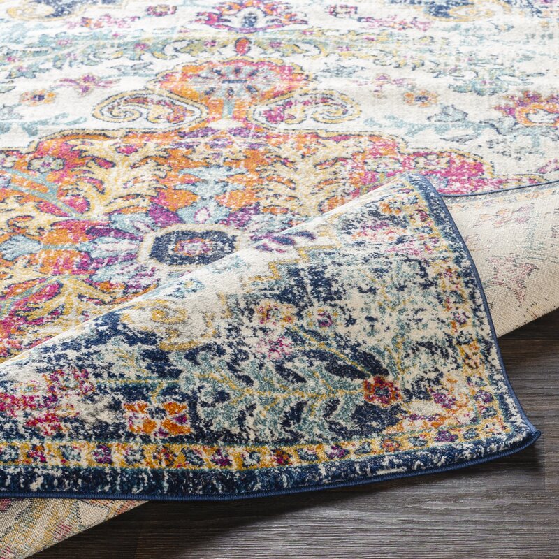 Oriental Cream Blue Orange Area Rug - 4 Seasons Home Gadgets