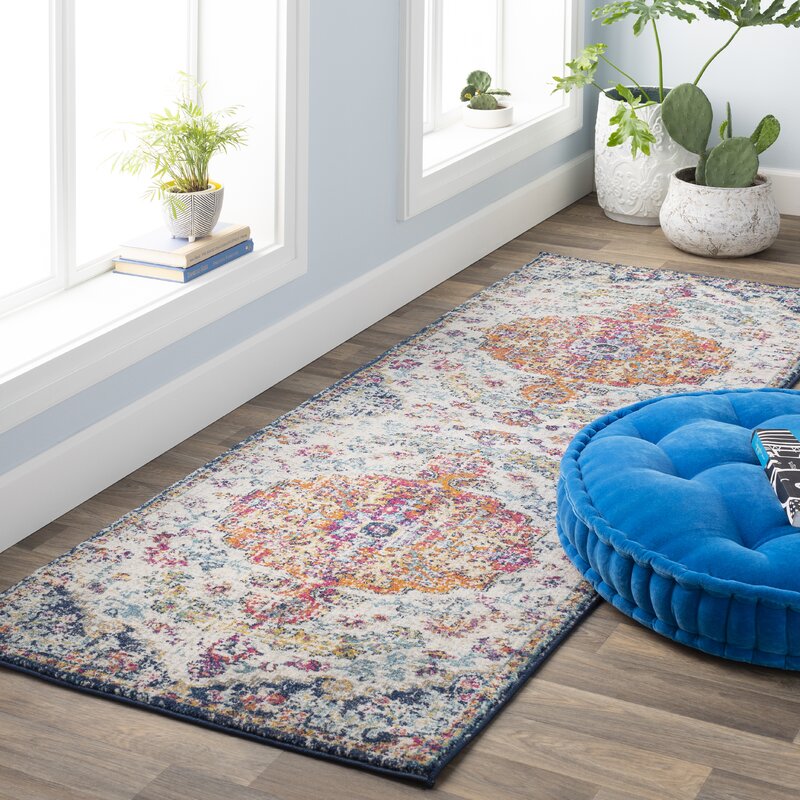 Oriental Cream Blue Orange Area Rug - 4 Seasons Home Gadgets