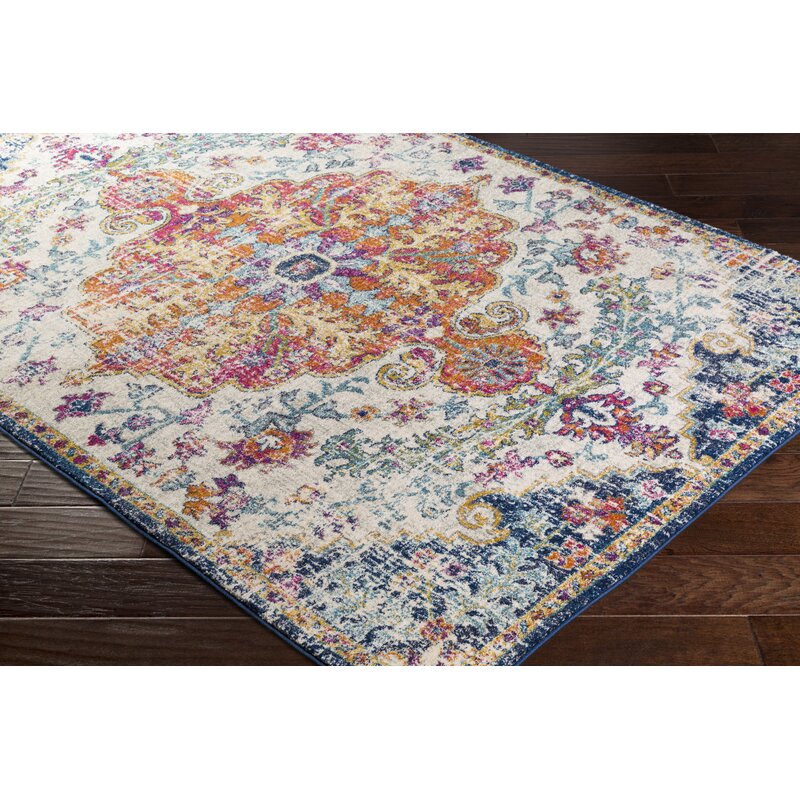 Oriental Cream Blue Orange Area Rug - 4 Seasons Home Gadgets