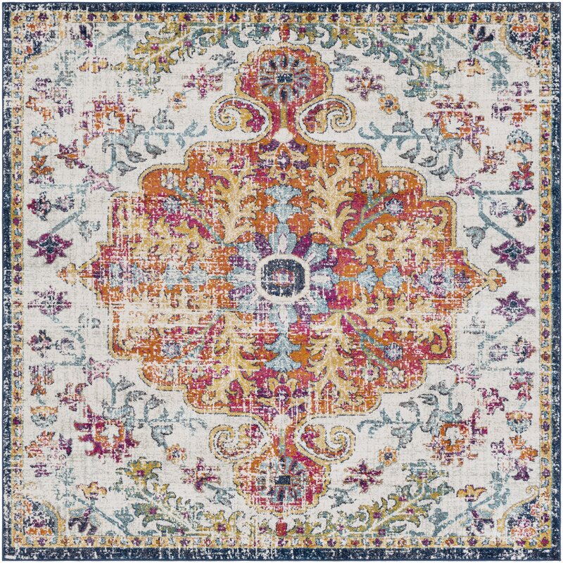 Oriental Cream Blue Orange Area Rug - 4 Seasons Home Gadgets