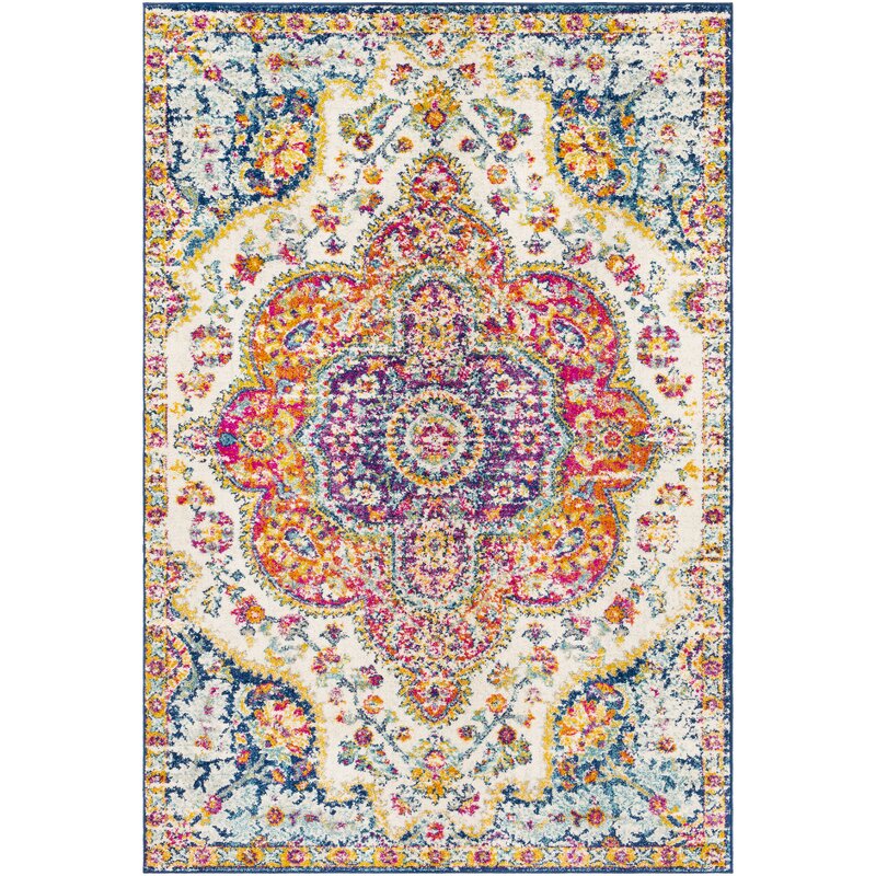 Oriental Grey Orange Pink Area Rug - 4 Seasons Home Gadgets