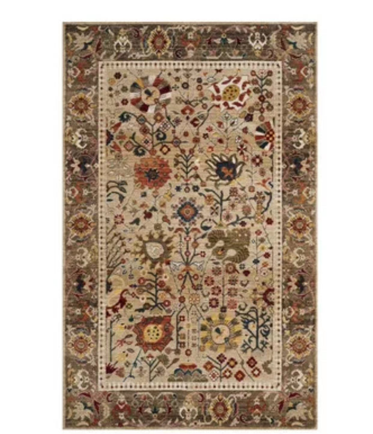 Oriental Terracotta Beige Area Rug - 4 Seasons Home Gadgets