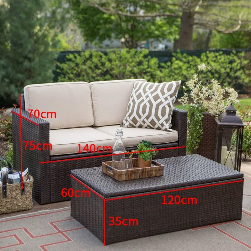 Outdoor Polyethylene Wicker Seating Set - 4 Seasons Home Gadgets