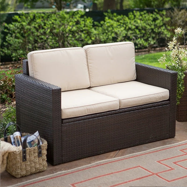 Outdoor Polyethylene Wicker Seating Set - 4 Seasons Home Gadgets