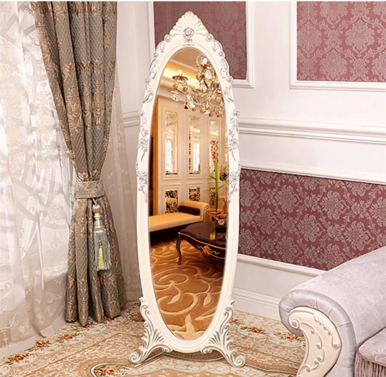 Oval Wood Mirror - 4 Seasons Home Gadgets