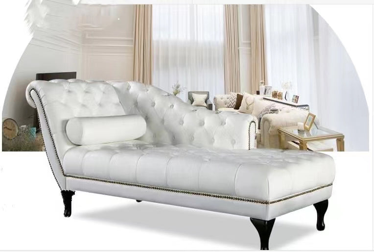 PU Leather Tufted One Arm Flared Chaise Lounge - 4 Seasons Home Gadgets