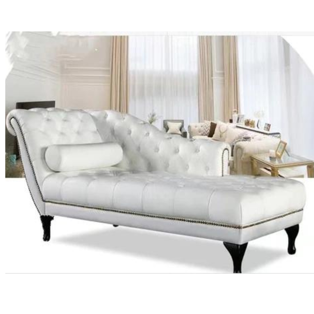 PU Leather Tufted One Arm Flared Chaise Lounge - 4 Seasons Home Gadgets