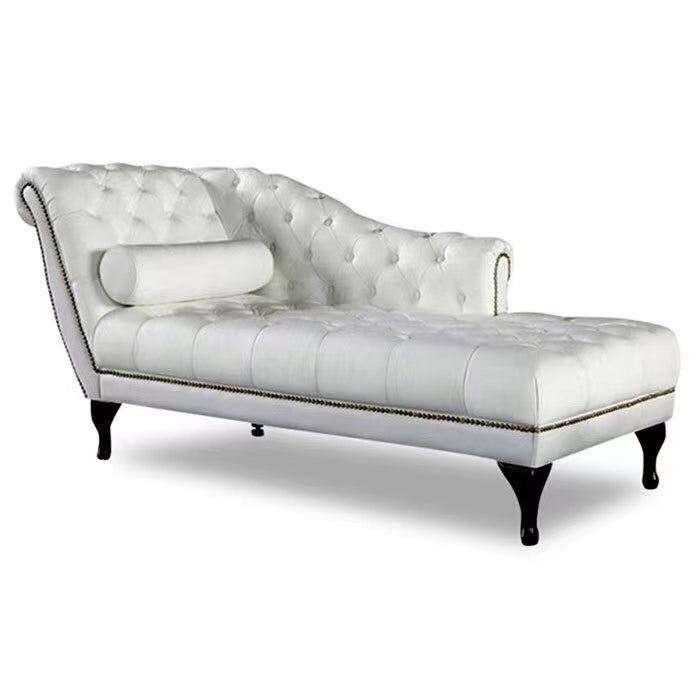 PU Leather Tufted One Arm Flared Chaise Lounge - 4 Seasons Home Gadgets