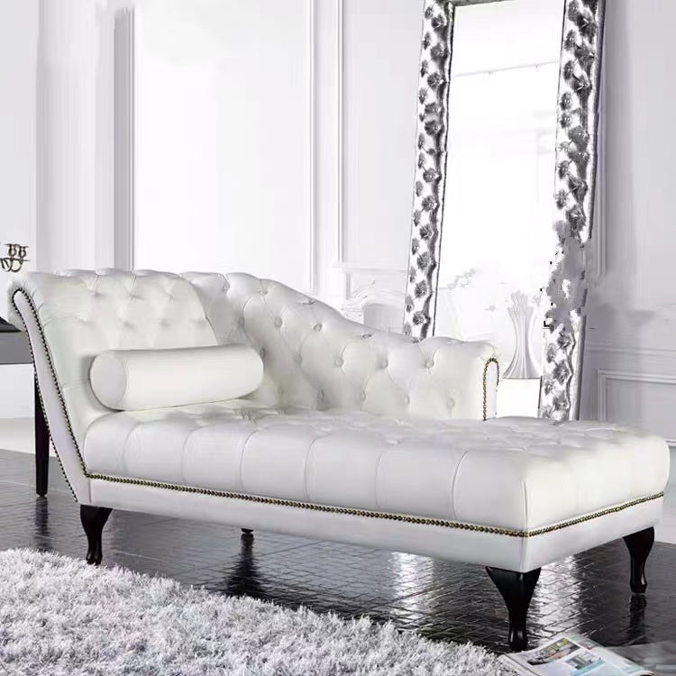 PU Leather Tufted One Arm Flared Chaise Lounge - 4 Seasons Home Gadgets