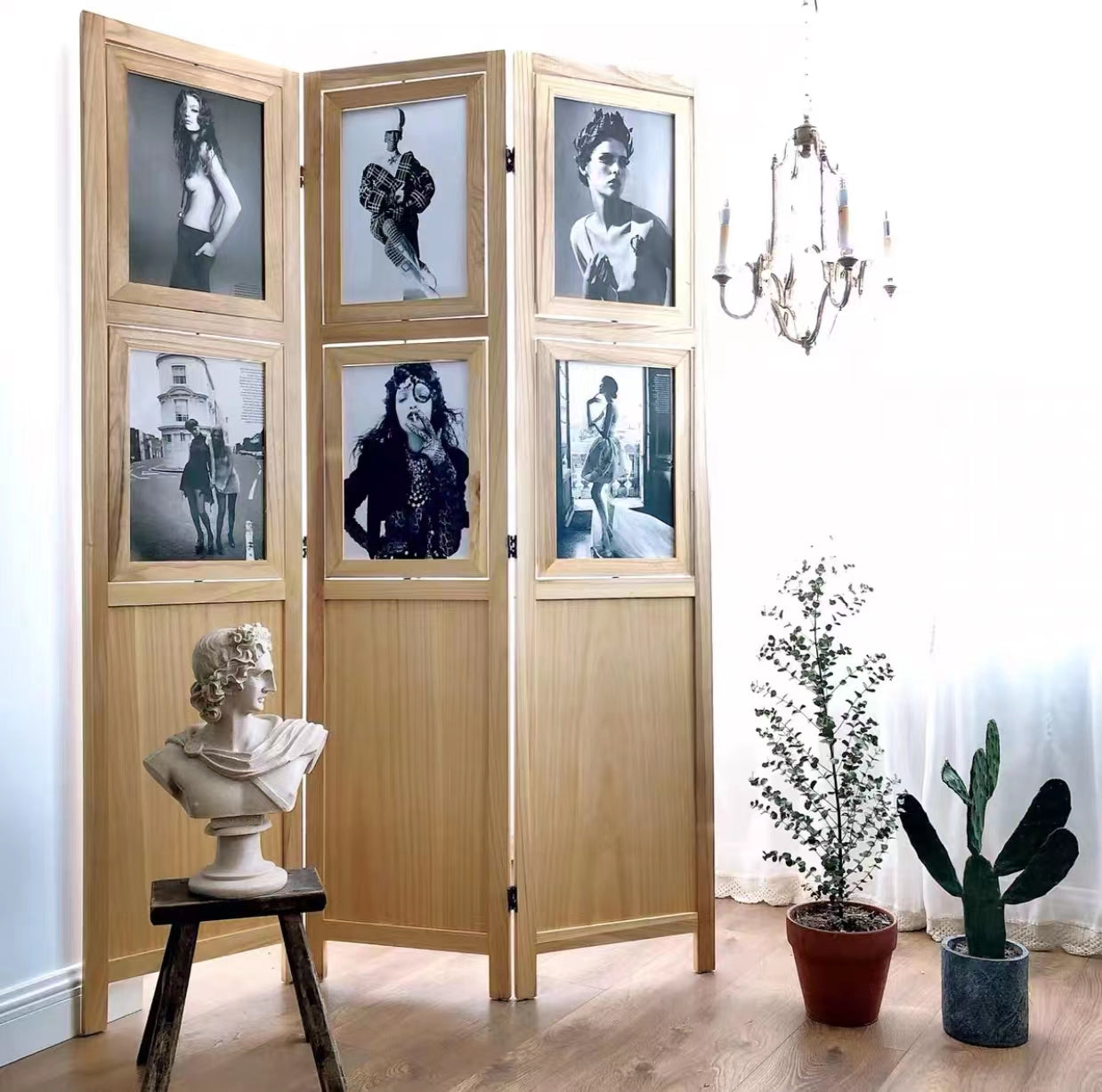 Panel Solid Wood Folding Room Divider - 4 Seasons Home Gadgets