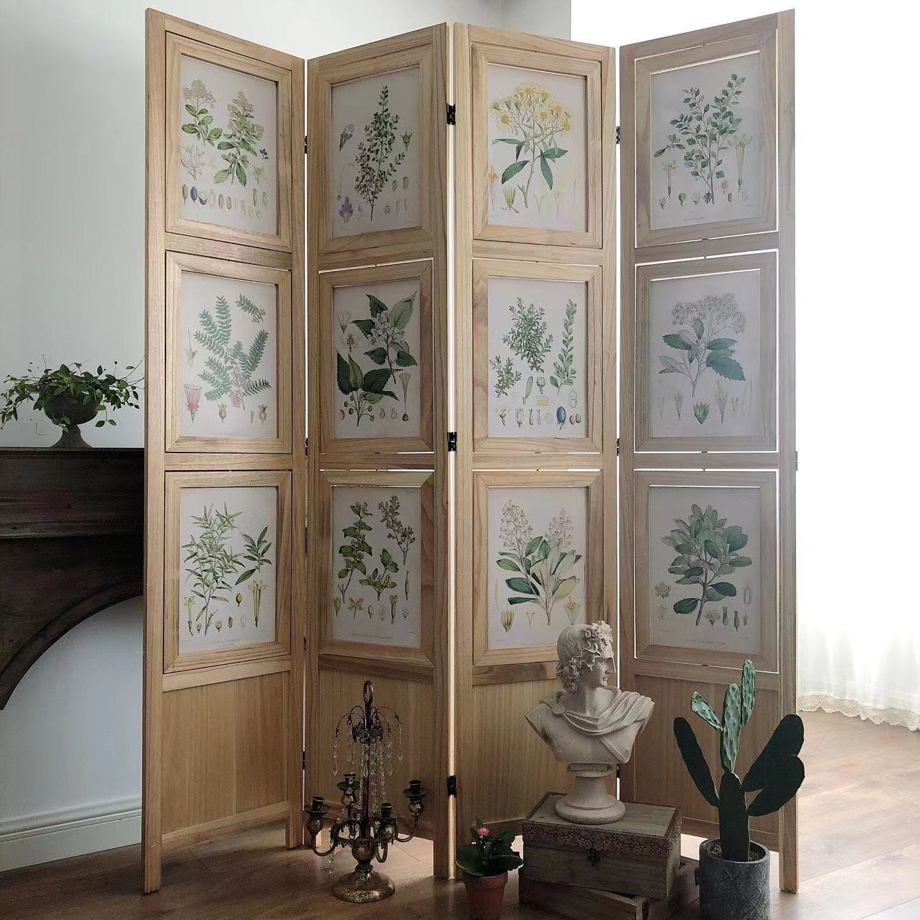 Panel Solid Wood Folding Room Divider - 4 Seasons Home Gadgets