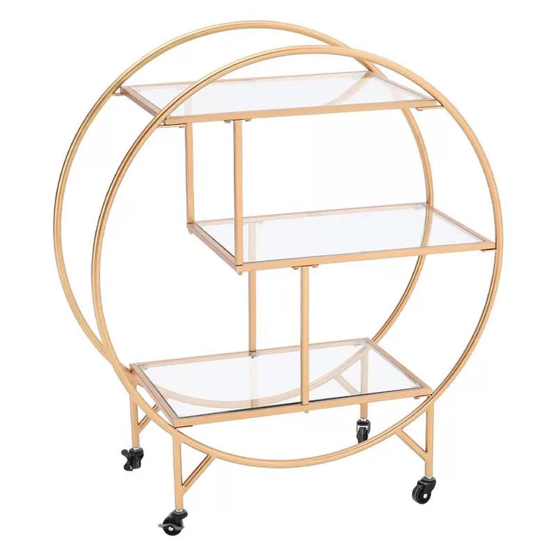 Rolling Parandes Iron Geometric Bookcase - 4 Seasons Home Gadgets