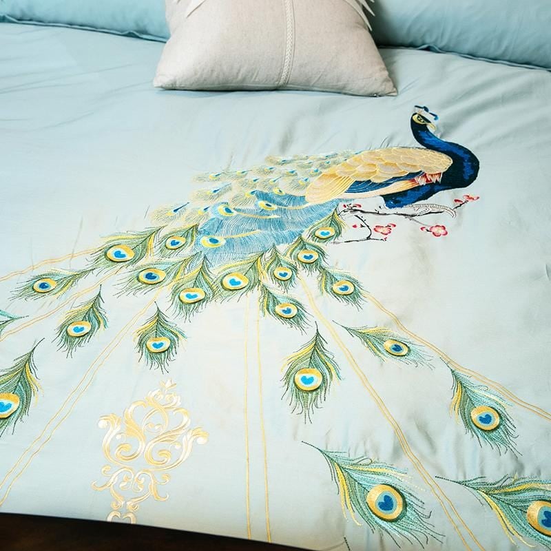 Peacock Rue Duvet Cover Set - 4 Seasons Home Gadgets