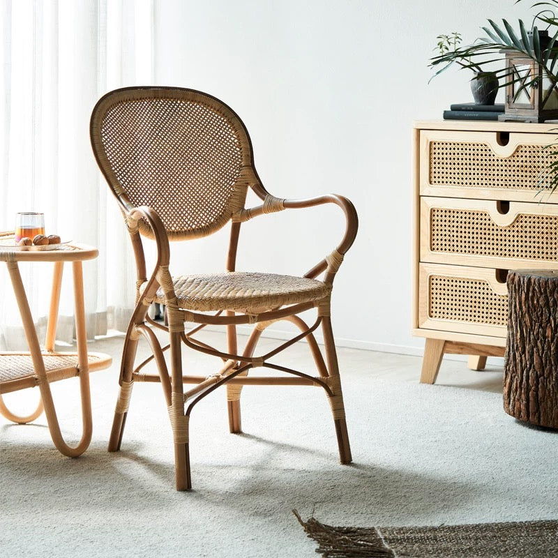 Rattan Arm Chair in Brown - 4 Seasons Home Gadgets