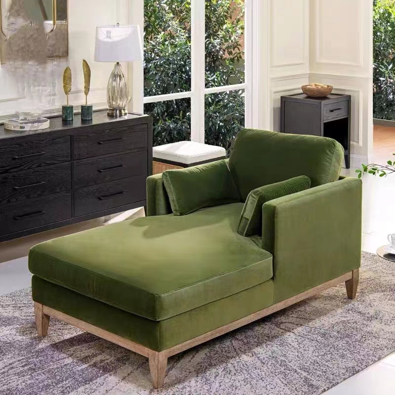 Pera Velvet Chaise Lounge - 4 Seasons Home Gadgets