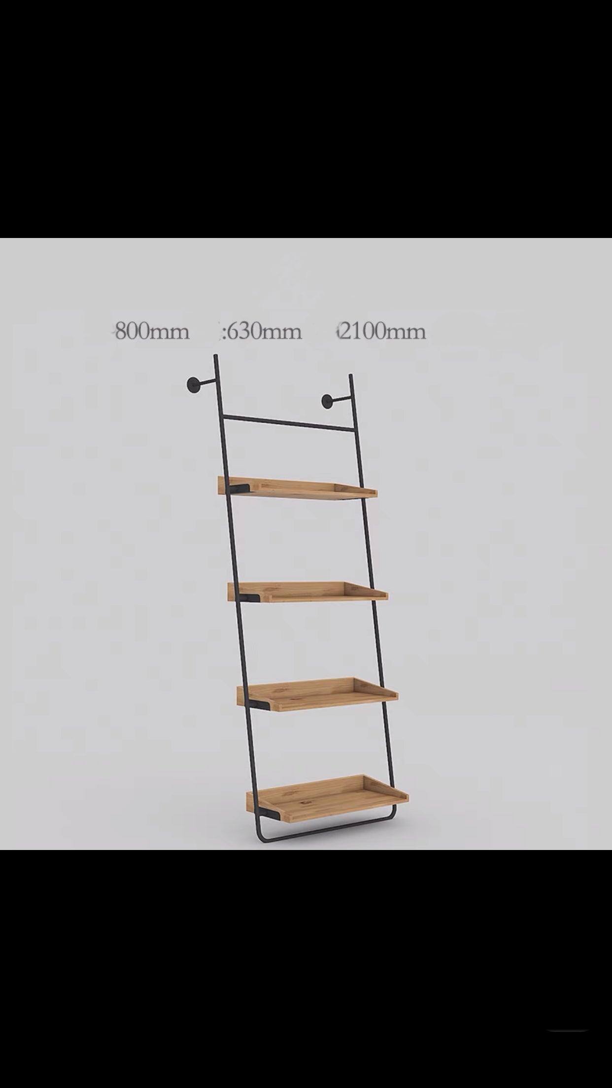 Pine Iron Ladder Bookshelf - 4 Seasons Home Gadgets