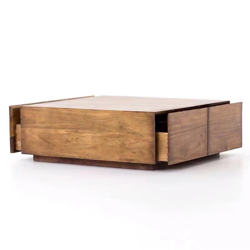 Pine Log Block Coffee Table - 4 Seasons Home Gadgets