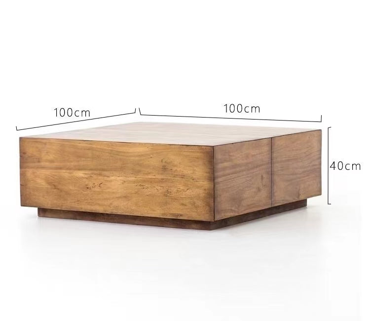 Pine Log Block Coffee Table - 4 Seasons Home Gadgets