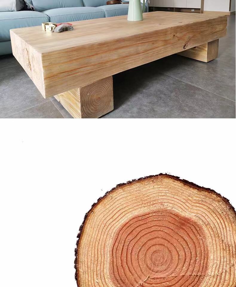 Pine Log Coffee Table & TV Console - 4 Seasons Home Gadgets