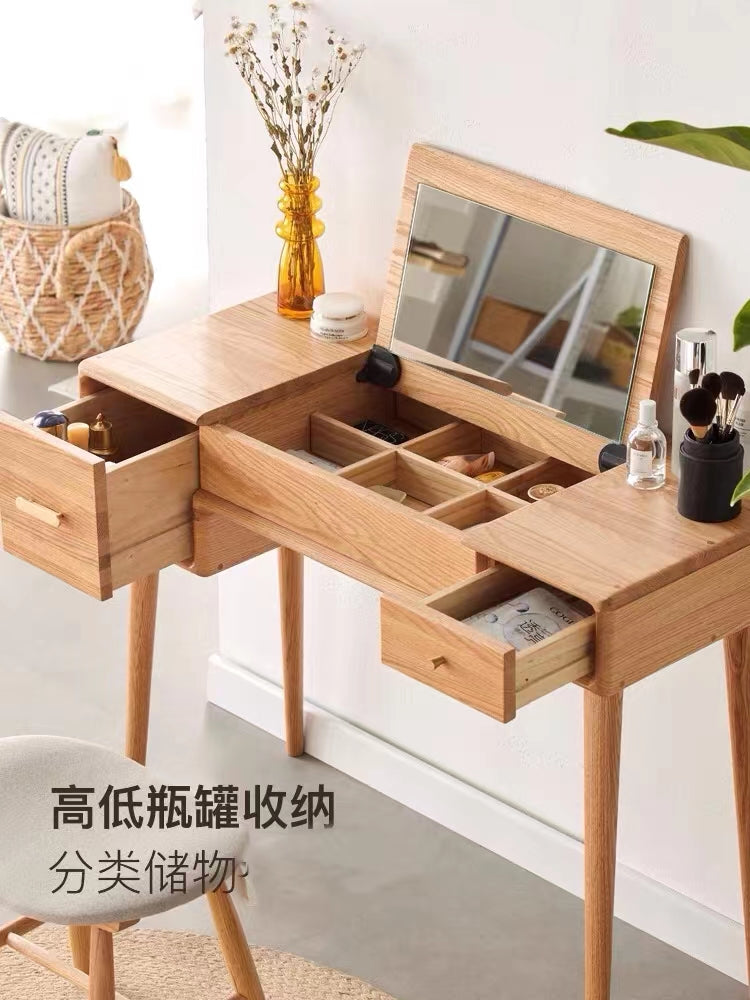 Pine Vanity Storage Set with Mirror - 4 Seasons Home Gadgets