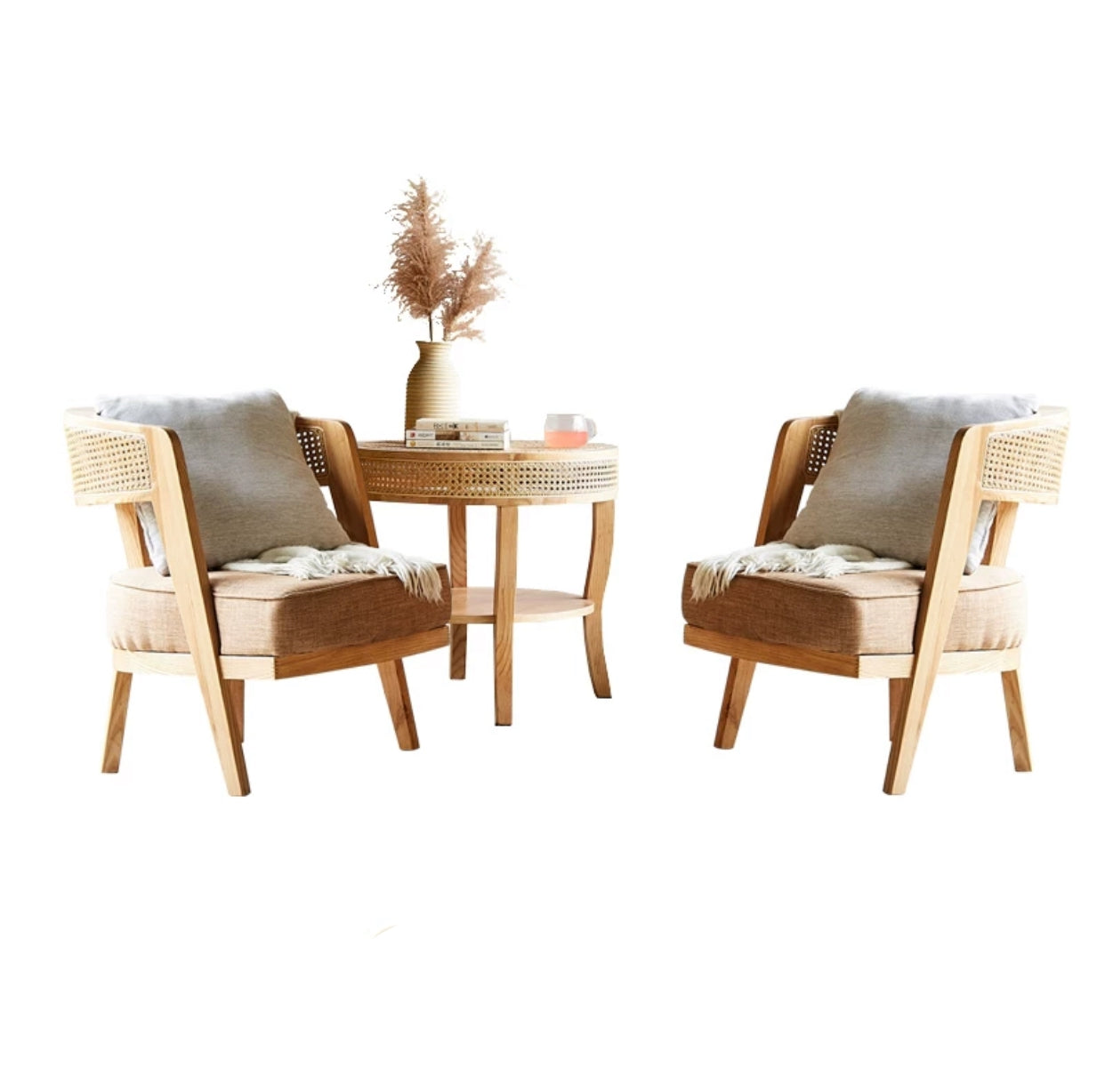 Pine Wide Tufted Chair Set - 4 Seasons Home Gadgets