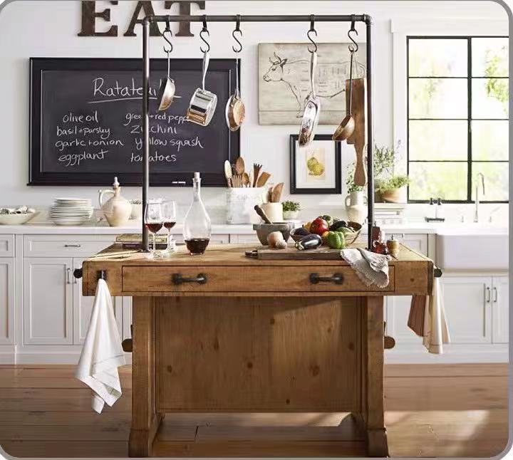 Pine Wood Kitchen Island Table - 4 Seasons Home Gadgets