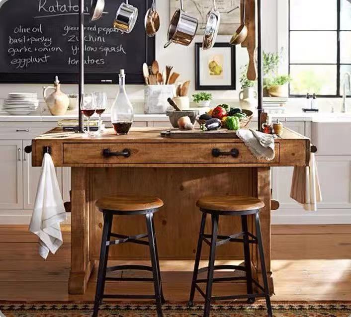 Pine Wood Kitchen Island Table - 4 Seasons Home Gadgets