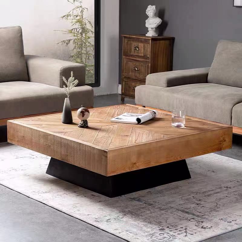 Pine & Elmwood Square Coffee Table - 4 Seasons Home Gadgets