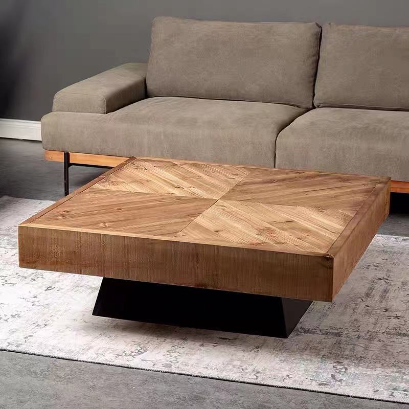 Pine & Elmwood Square Coffee Table - 4 Seasons Home Gadgets