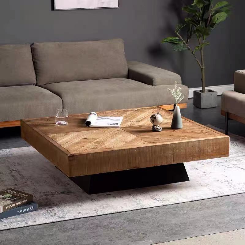 Pine & Elmwood Square Coffee Table - 4 Seasons Home Gadgets