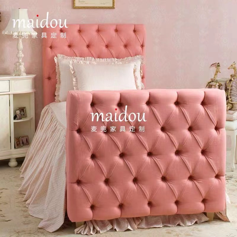 Pink Tufted Upholstered Bed - 4 Seasons Home Gadgets