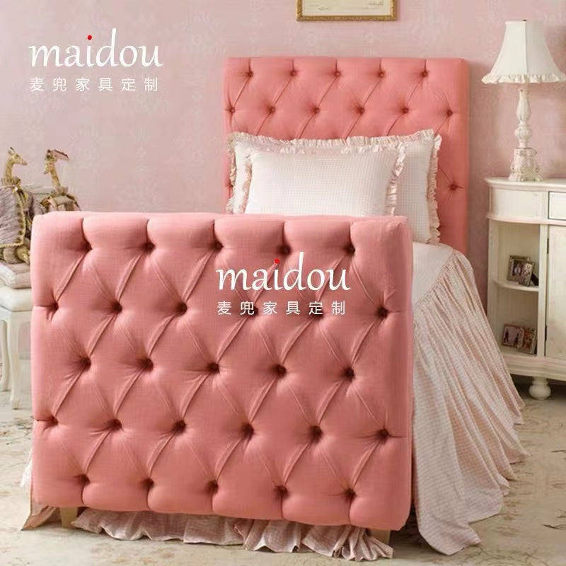 Pink Tufted Upholstered Bed - 4 Seasons Home Gadgets