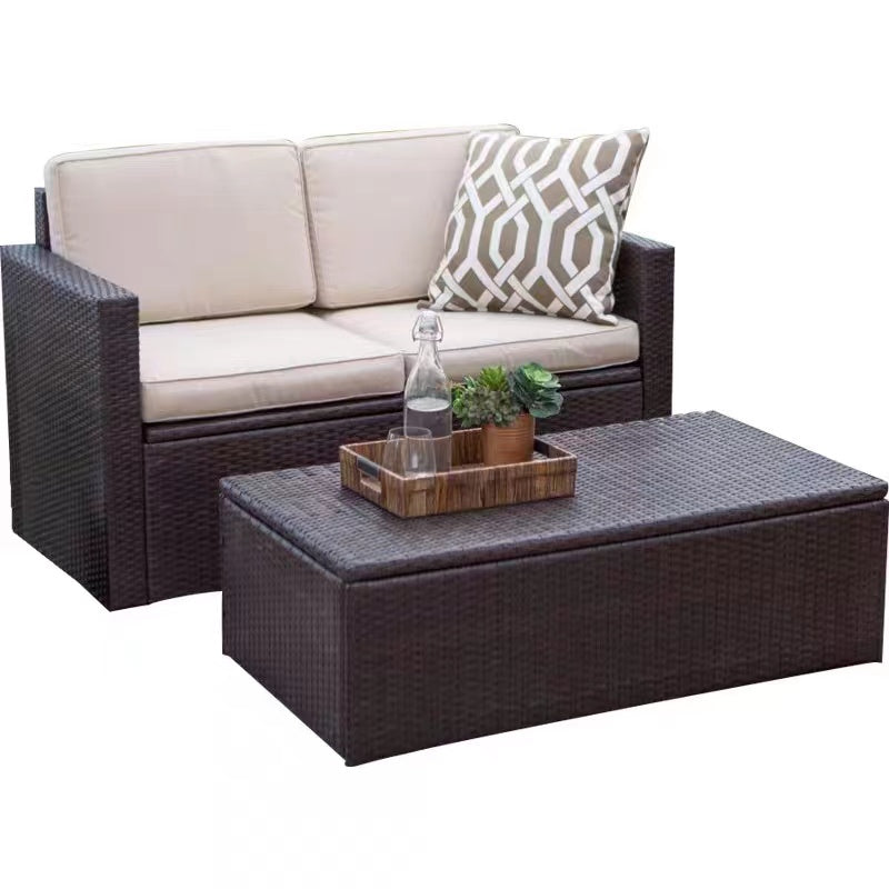 Wicker Seating with Coffee Table Set - 4 Seasons Home Gadgets