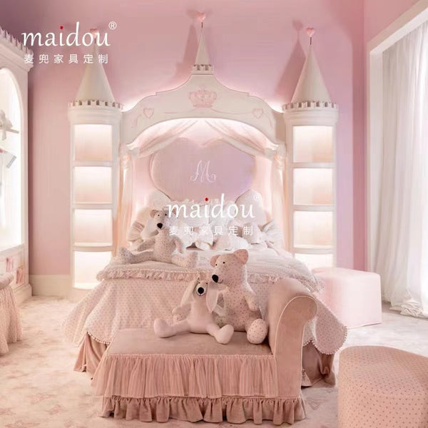 Princess Castle Bed With Tower Shelves Set - 4 Seasons Home Gadgets